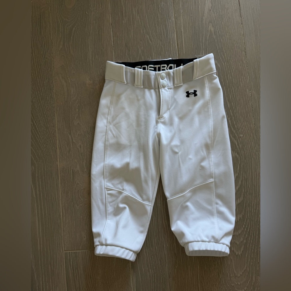 Under Armour White Baseball Pants youth medium